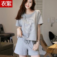 衣絮 2017跑步休闲运动套装女夏季韩版大码宽松短袖短裤运动服两件套