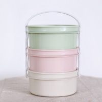 WORTHBUY沃德百惠 日式手提微波炉饭盒分隔分格成人可爱便当盒学生塑料三多层3餐盒