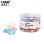 umi悠米 夹子长尾夹燕尾夹票夹彩色试卷夹文件夹铁夹子文具 32mm 24支装