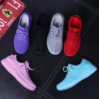 美诗晴 明星同款 飞织科技 透气跑步运动网面女鞋