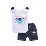 Hamqi哈咪奇 宝宝背心套装夏装纯棉婴儿套装夏季男童儿童休闲套装