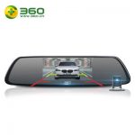 360 行车记录仪M301前后双镜头后视镜高清夜视倒车影像wifi三合一