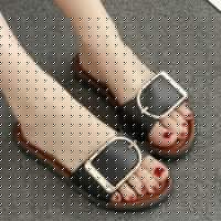 信智利 夏季女鞋欧美时尚平跟拖鞋女防滑外穿一字拖凉拖鞋平底鞋子沙滩鞋