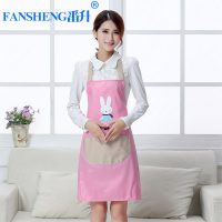 番升 厨房围裙韩版时尚简约防水防油无袖背带围裙可爱卡通居家围腰