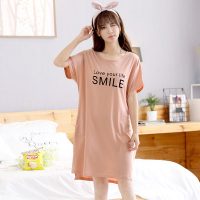 香莉姿 2017新款夏季睡裙女纯棉卡通少女全棉睡衣女夏中裙韩版大码家居服