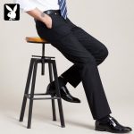 PLAYBOY花花公子 男士直筒宽松免烫休闲长裤春夏季薄款商务修身型西装裤子