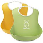 瑞典 BABYBJORN Soft Bib 软胶防碎屑 围嘴(黄色+绿色 2只装 4个月以上)