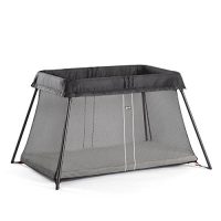 BABYBJORN Travel Cot Light 轻便婴儿旅行床 黑色 网眼面料 (瑞典进口,自重仅为5kg,赠送便携包)