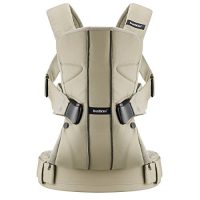 BABYBJORN 瑞典 BABY CARRIER ONE 婴儿背袋 (卡其色棉混纺可后背式宝宝背带新生即可使用)