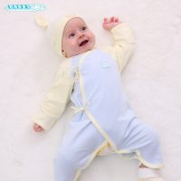 冠琪亮宝贝 S129 初生婴儿连体衣短袖夏装新生儿衣服纯棉宝宝春秋冬蝴蝶哈衣夏季薄