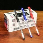 Deli得力 按动中性笔签字笔水笔黑色碳素笔0.5mm学生办公 12支