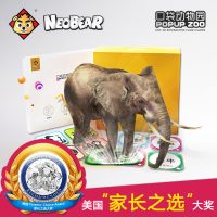 NEOBEAR小熊尼奥 口袋动物园1AR识字卡片3D立体儿童启蒙早教认知卡片 96张