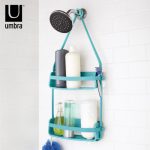 UMBRA 菲乐浴室置物架吸壁式免打孔创意收纳架2层吸盘壁挂卫浴挂篮