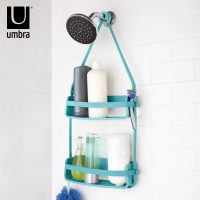 UMBRA 菲乐浴室置物架吸壁式免打孔创意收纳架2层吸盘壁挂卫浴挂篮