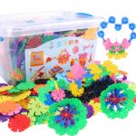 乐乐鱼 儿童雪花片拼插积木幼儿小男孩女孩子宝宝玩具 300片+ 赠送收纳箱+教程