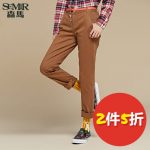 Semir森马 休闲裤 冬装 女士纯色修身小脚休闲长裤子韩版潮女装*2件