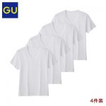 GU极优 男装 V领T恤(短袖)纯色修身青年薄款宽松潮 277369(4件装)