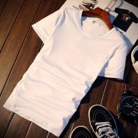 JVR杰威瑞 夏季男士短袖T恤圆领纯色体恤打底衫韩版半袖上衣夏装男装黑白潮