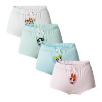 THREEGUN三枪 飞天小女警儿童纯棉平角内裤女童中大童青少年四角短裤 4枚装