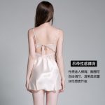 优美纺 性感睡衣女无袖吊带镂空内衣丝绸春夏新款蕾丝家居服诱惑睡裙女夏