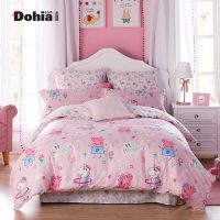 Dohia多喜爱 小猪佩奇系列全棉卡通儿童四件套床上用品小猪佩奇运动会 1.2-2米床