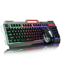 优想 傲世K-38 机械手感键盘鼠标套装USB有线背光台式电脑游戏电竞lol网吧键鼠套装