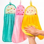 帮你 厨房擦手巾挂式耐吸水珊瑚绒加厚擦手布卫生间毛巾抹布5条 送挂钩