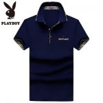 PLAYBOY花花公子 纯棉男士短袖T恤春夏商务纯色翻领中年休闲POLO衫潮