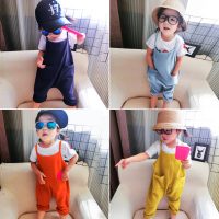 Wawa kingdom哇哇王国 婴儿裤子夏季儿童背带裤男女宝宝春夏装童装0-4岁宝宝背带裤潮