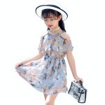 MANHUA BEAR漫画熊 童装女童夏季2017新款韩版儿童雪纺连衣裙公主裙10小女孩沙滩裙子