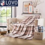 LOVO 罗莱家纺生活出品舒适全棉夏被无印格致全棉纱布毛巾被