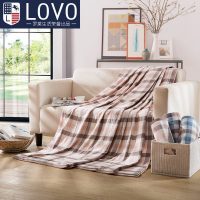 LOVO 罗莱家纺生活出品舒适全棉夏被无印格致全棉纱布毛巾被