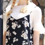 珞茨 V领吊带裙2017新品中长沙滩裙鱼尾裙宽松印花碎花裙连衣裙夏潮女