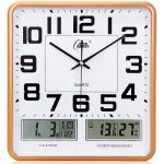 Compas康巴丝 电子挂钟表客厅卧室办公挂表静音日历时钟大号石英钟万年历20寸