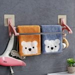 雨露 毛巾架免打孔晾杆的挂架卫生间抹布架吸盘式挂布浴室挂钩双杆