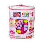 MEGA美高 拼搭玩具 费雪美高大袋装积木80片粉色