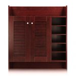 Homestar好事达 戈菲尔洁馨双门百叶鞋柜 多功能鞋柜 玄关鞋柜 双开门鞋柜(B2酒红色)1685