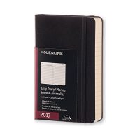 Moleskine 2017年12 个月每日规划本手帐本 - 黑色硬面 (口袋)