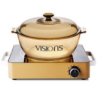 美国WORLD KITCHEN 康宁 金色电陶炉VHS-220-GD/CN+康宁4L高清透明锅组合