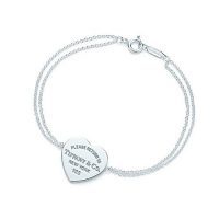 Tiffany&Co 蒂芙尼 双链心形银饰吊牌手链 29633444(美国品牌 香港直邮)