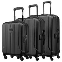 Samsonite新秀丽 FLOREN系列 可扩展耐磨万向轮四轮拉杆箱 BQ1*51004 黑色 20寸+24寸+28寸 三件套