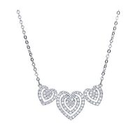 Swarovski 施华洛世奇 欧美精美女士 三个心形链坠项链 5228773-1(奥地利品牌 香港直邮)