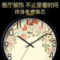 Maidin麦丁 客厅挂钟钟表时钟卧室欧式壁钟静音现代创意挂表简约万年历石英钟 8英寸