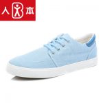 人本 帆布鞋男棉麻休闲板鞋 夏季透气低帮韩版运动男鞋 新款潮鞋子