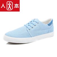 人本 帆布鞋男棉麻休闲板鞋 夏季透气低帮韩版运动男鞋 新款潮鞋子
