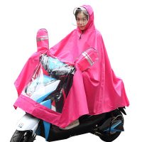 双叶雨神 雨衣电动车摩托车面罩骑行成人单人男女士加大加厚雨披电瓶车雨衣