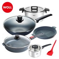 Woll弗欧 德国厨具蓝宝石炒锅不粘锅厨房锅具套装组合四件套手柄可拆