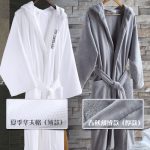 SHLR雪仑尔 夏季纯棉浴衣浴袍男女成人毛巾料割绒全棉吸水情侣睡袍睡衣 *2件