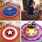 德阳 小樱可爱粉色拍照魔法阵圆形地毯儿童卧室床边衣帽间地毯电脑椅垫 直径60cm