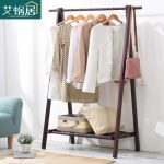 艾蜗居 松木衣架 衣帽架落地实木挂衣架卧室多功能简易移动衣挂架简约衣服架